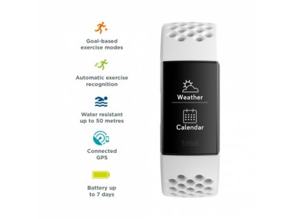 Fitbit Charge 3 Special Edition - Graphite / White Silicone