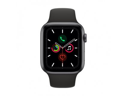 Apple Watch Series 5, 40mm Space Grey Aluminium, Black Sport Band 